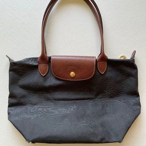 Longchamp Le Pliage Handbag - Medium/Gunmetal